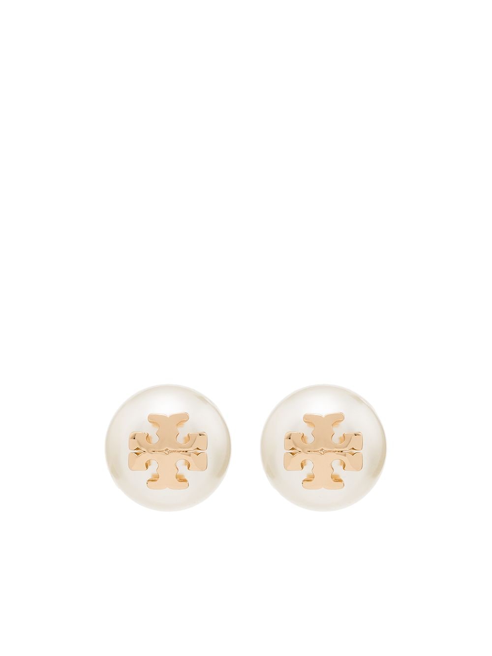 Tory Burch Ohrstecker mit Logo - Gold von Tory Burch