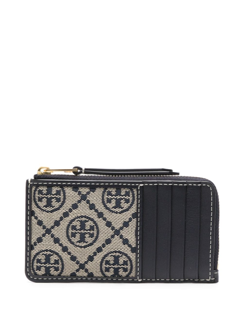 Tory Burch Canvas-Kartenetui mit T-Monogramm - Nude von Tory Burch