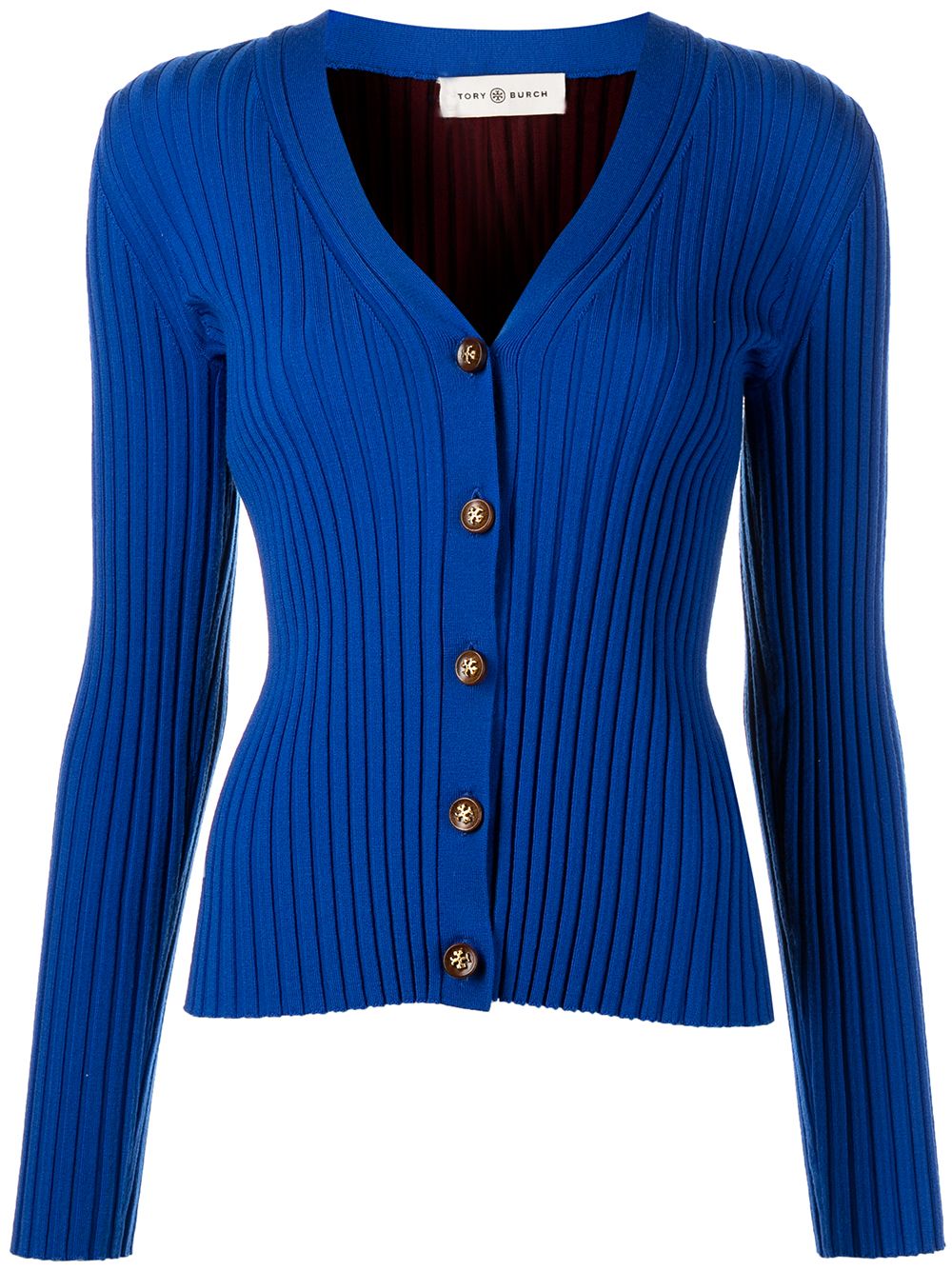 Tory Burch Gerippter Cardigan mit Knöpfen - Blau von Tory Burch