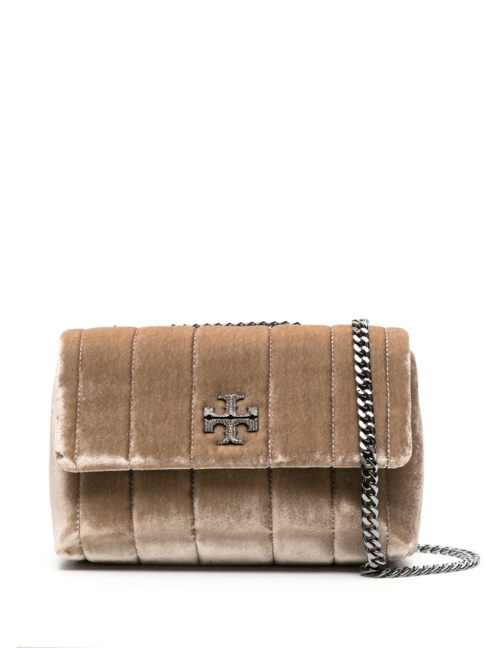 Tory Burch Kleine Kira Schultertasche aus Samt - Braun von Tory Burch