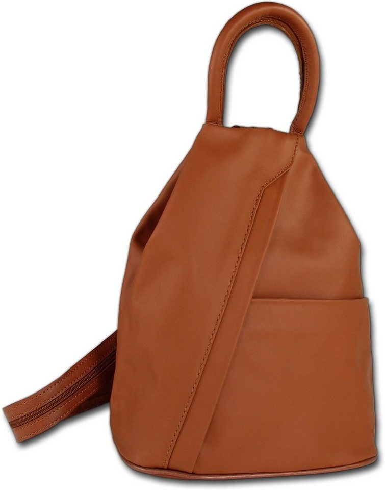 Toscanto Cityrucksack Toscanto Cityrucksack, Schultertasche (Schultertasche), Damen Rucksack Echtes Leder braun, tan, Made-In Italy von Toscanto