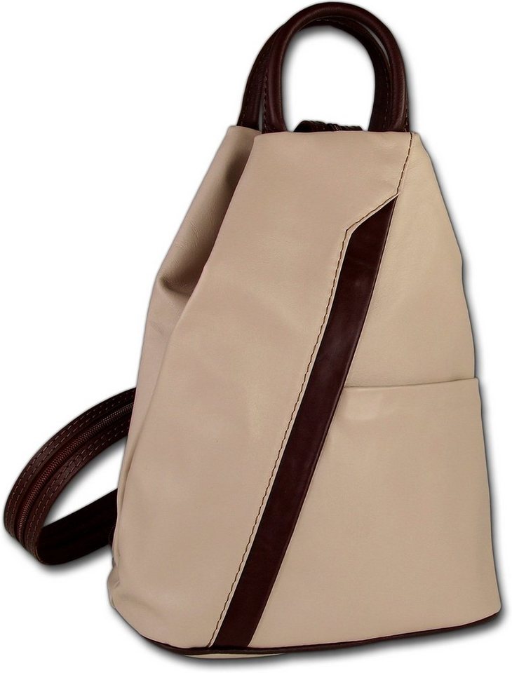 Toscanto Cityrucksack Toscanto Cityrucksack, Schultertasche (Schultertasche), Damen Rucksack Echtes Leder rosa, braun, Made-In Italy von Toscanto