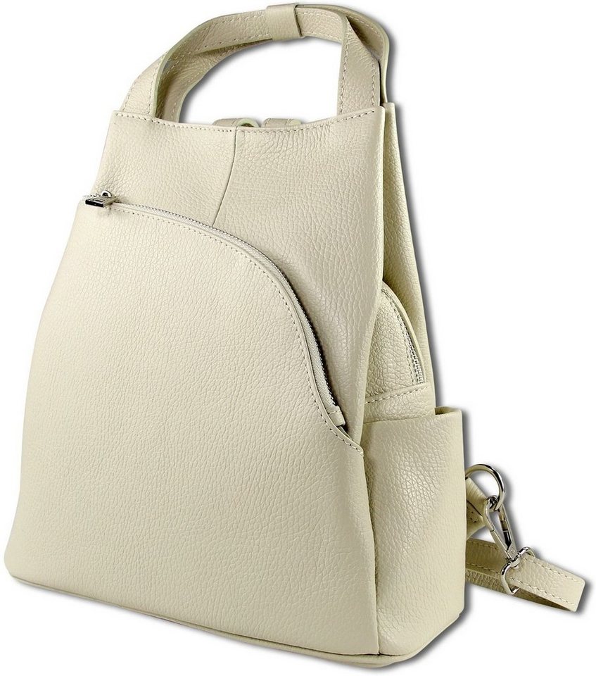 Toscanto Cityrucksack Toscanto Cityrucksack Freizeit (Cityrucksack), Damen Tasche Echtes Leder beige, Made-In Italy von Toscanto