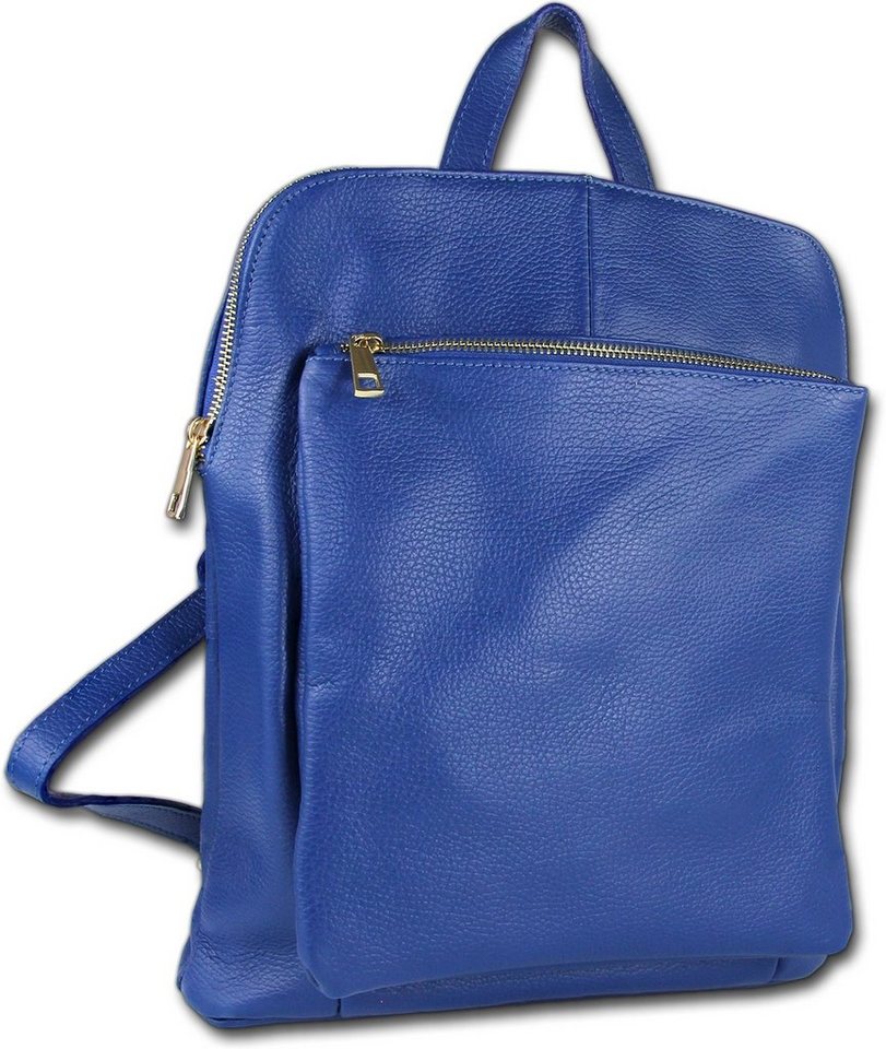Toscanto Cityrucksack Toscanto Cityrucksack Freizeit (Cityrucksack), Damen Tasche Echtes Leder blau, Made-In Italy von Toscanto