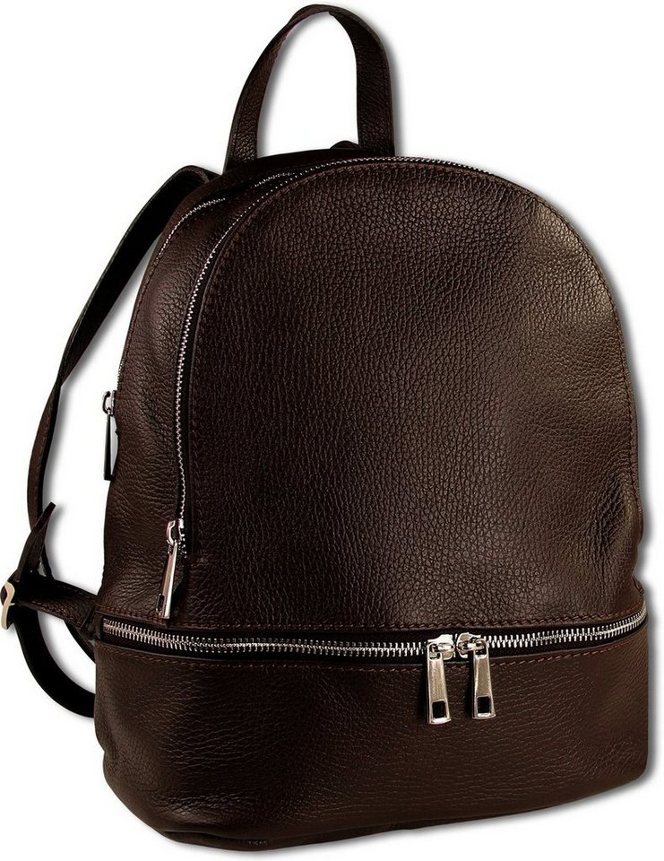 Toscanto Cityrucksack Toscanto Cityrucksack Freizeit (Cityrucksack), Damen Tasche Echtes Leder braun, Made-In Italy von Toscanto