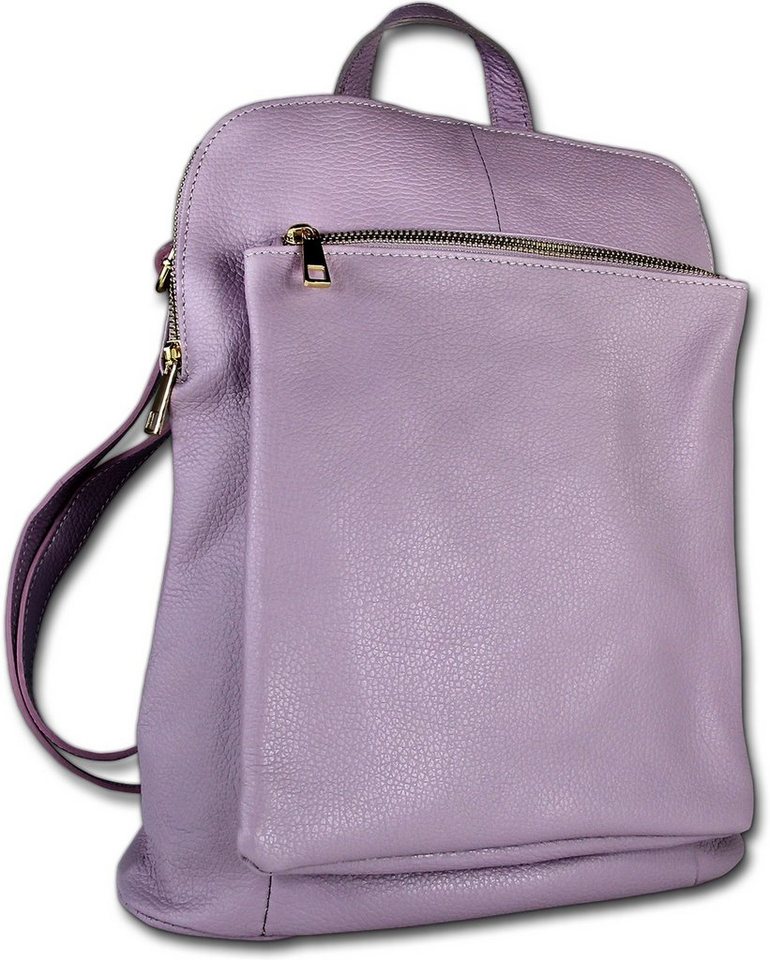 Toscanto Cityrucksack Toscanto Cityrucksack Freizeit (Cityrucksack), Damen Tasche Echtes Leder flieder, lila, Made-In Italy von Toscanto