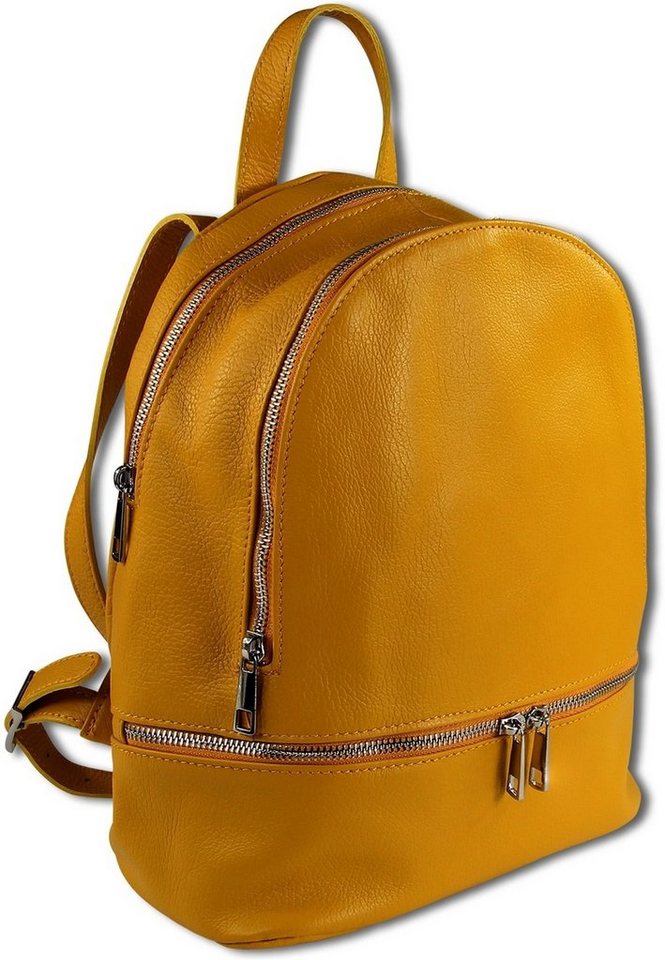 Toscanto Cityrucksack Toscanto Cityrucksack Freizeit (Cityrucksack), Damen Tasche Echtes Leder gelb, Made-In Italy von Toscanto