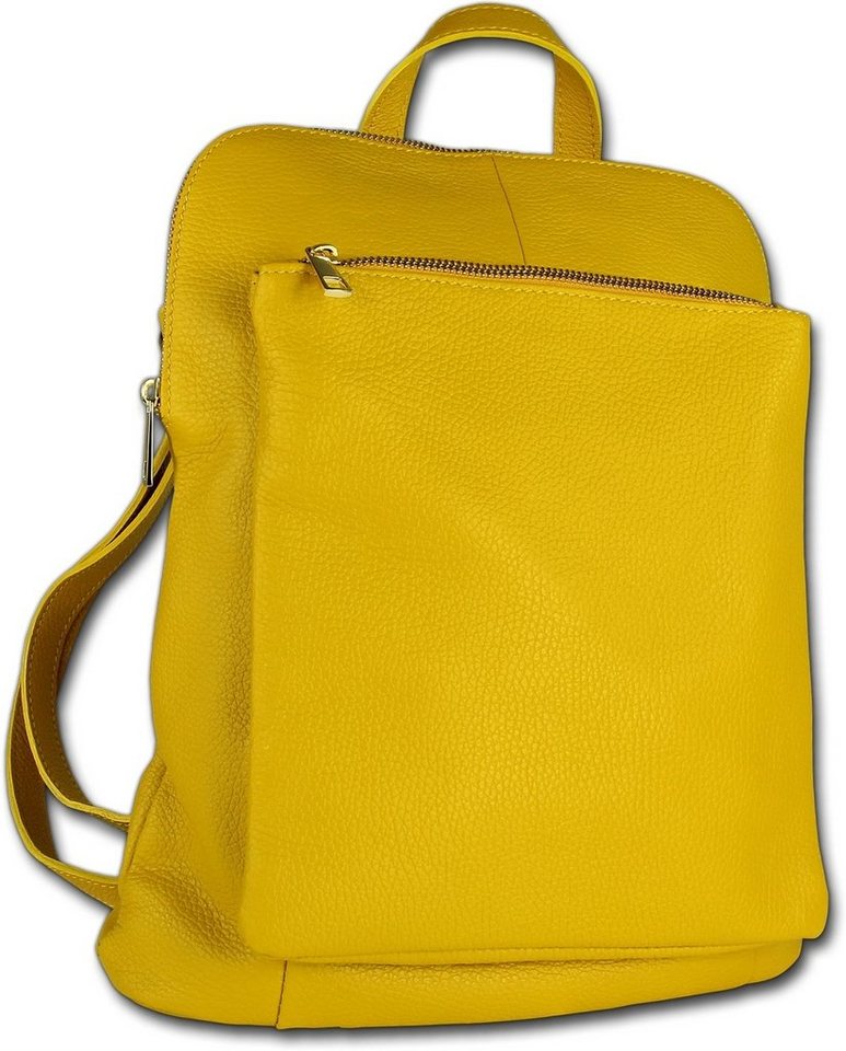 Toscanto Cityrucksack Toscanto Cityrucksack Freizeit (Cityrucksack), Damen Tasche Echtes Leder gelb, Made-In Italy von Toscanto