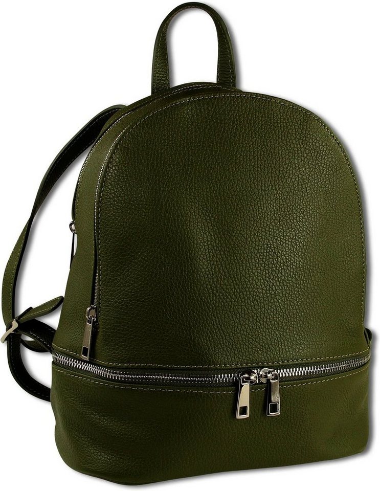 Toscanto Cityrucksack Toscanto Cityrucksack Freizeit (Cityrucksack), Damen Tasche Echtes Leder grün, Made-In Italy von Toscanto