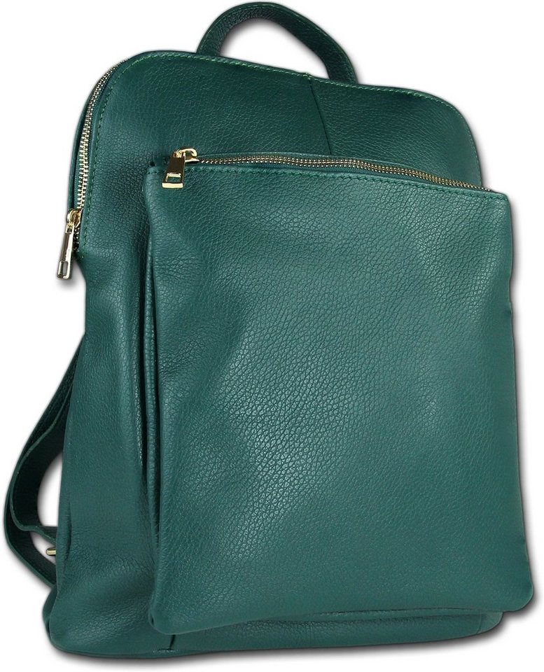 Toscanto Cityrucksack Toscanto Cityrucksack Freizeit (Cityrucksack), Damen Tasche Echtes Leder grün, Made-In Italy von Toscanto