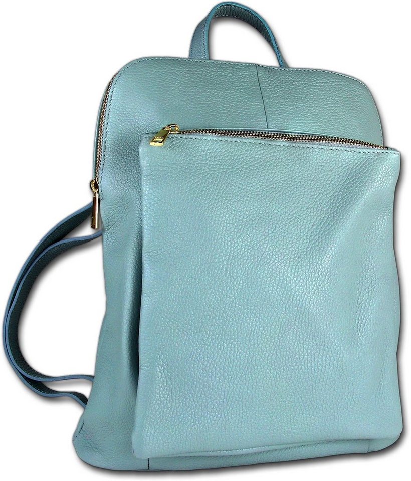 Toscanto Cityrucksack Toscanto Cityrucksack Freizeit (Cityrucksack), Damen Tasche Echtes Leder hellblau, Made-In Italy von Toscanto