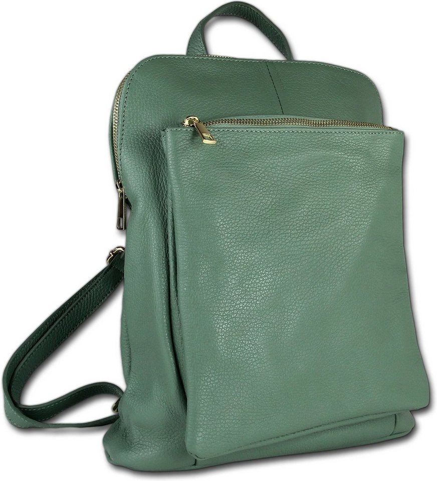 Toscanto Cityrucksack Toscanto Cityrucksack Freizeit (Cityrucksack), Damen Tasche Echtes Leder hellgrün, Made-In Italy von Toscanto