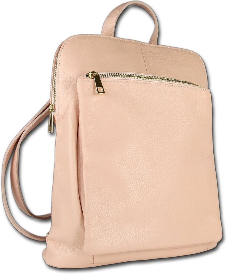 Toscanto Cityrucksack Toscanto Cityrucksack Freizeit (Cityrucksack), Damen Tasche Echtes Leder rosa, Made-In Italy von Toscanto