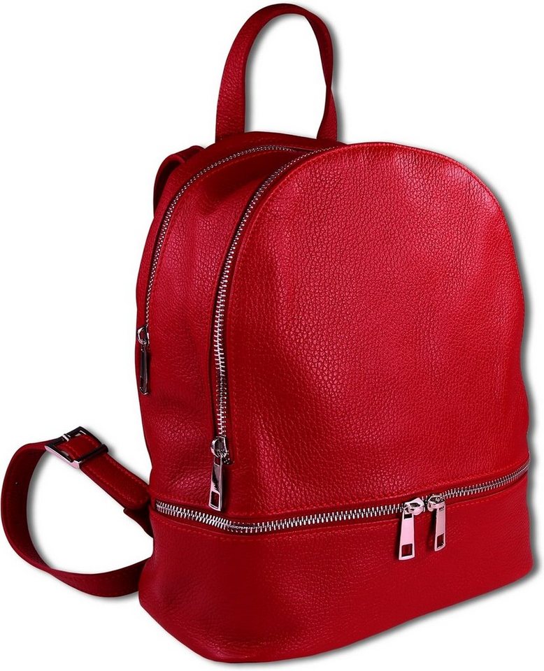 Toscanto Cityrucksack Toscanto Cityrucksack Freizeit (Cityrucksack), Damen Tasche Echtes Leder rot, Made-In Italy von Toscanto