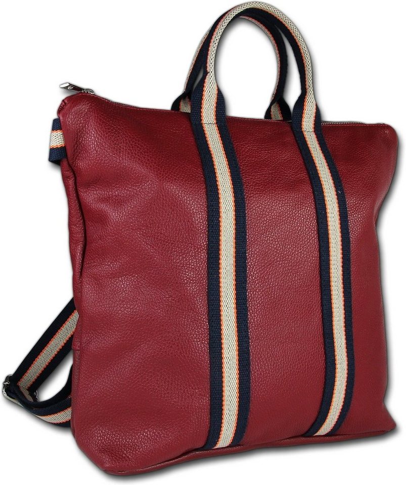 Toscanto Cityrucksack Toscanto Cityrucksack Freizeit (Cityrucksack), Damen Tasche Echtes Leder rot, blau, beige, Made-In Italy von Toscanto