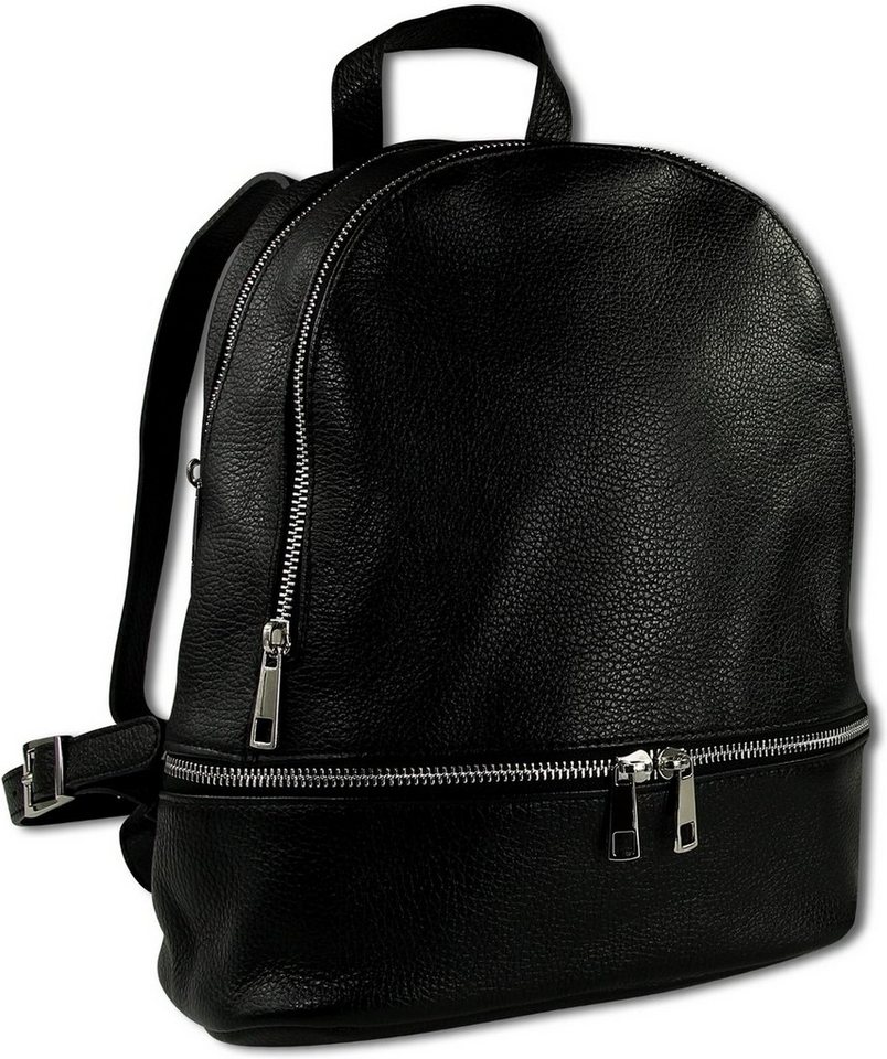 Toscanto Cityrucksack Toscanto Cityrucksack Freizeit (Cityrucksack), Damen Tasche Echtes Leder schwarz, Made-In Italy von Toscanto