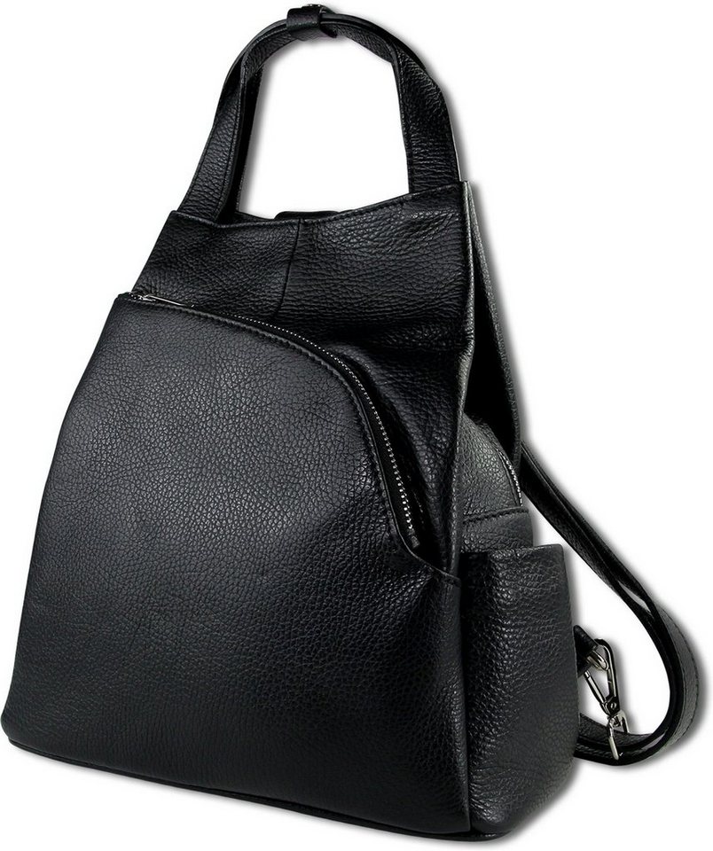 Toscanto Cityrucksack Toscanto Cityrucksack Freizeit (Cityrucksack), Damen Tasche Echtes Leder schwarz, Made-In Italy von Toscanto