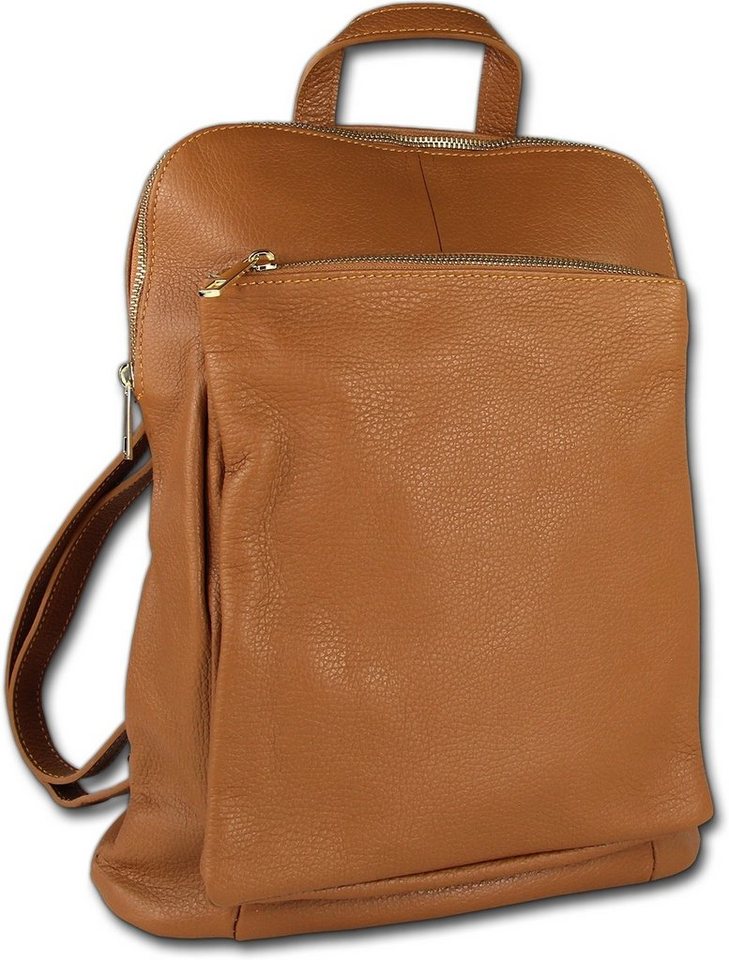 Toscanto Cityrucksack Toscanto Cityrucksack Freizeit (Cityrucksack), Damen Tasche Echtes Leder tan, hellbraun, Made-In Italy von Toscanto