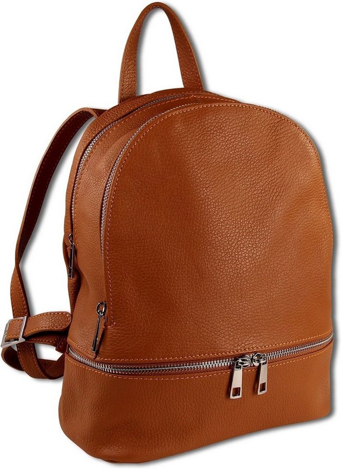 Toscanto Cityrucksack Toscanto Cityrucksack Freizeit (Cityrucksack), Damen Tasche Echtes Leder tan, hellbraun, Made-In Italy von Toscanto