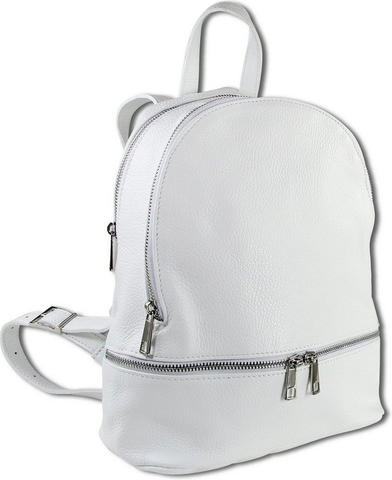 Toscanto Cityrucksack Toscanto Cityrucksack Freizeit (Cityrucksack), Damen Tasche Echtes Leder weiß, Made-In Italy von Toscanto