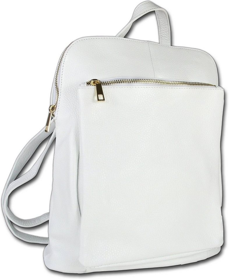 Toscanto Cityrucksack Toscanto Cityrucksack Freizeit (Cityrucksack), Damen Tasche Echtes Leder weiß, Made-In Italy von Toscanto