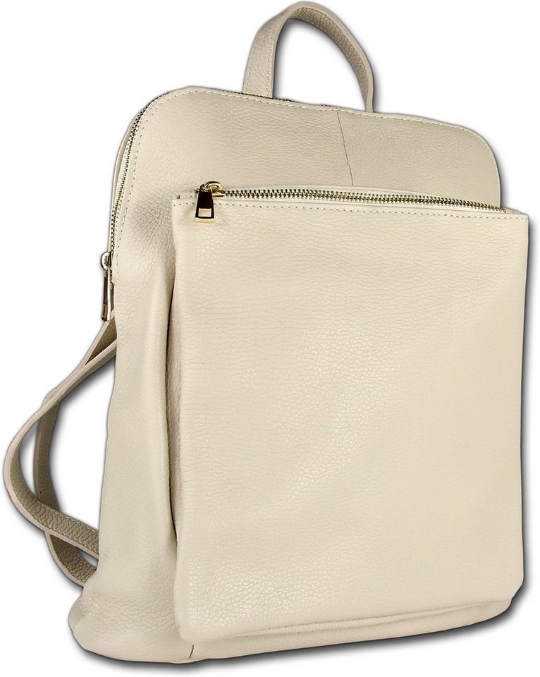 Toscanto Cityrucksack Toscanto Cityrucksack Freizeit (Cityrucksack, Cityrucksack), Damen Tasche Echtes Leder beige, Made-In Italy von Toscanto