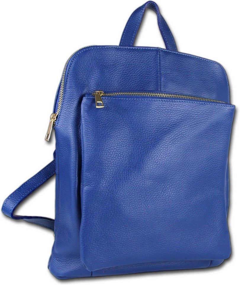 Toscanto Cityrucksack Toscanto Cityrucksack Freizeit (Cityrucksack, Cityrucksack), Damen Tasche Echtes Leder blau, Made-In Italy von Toscanto