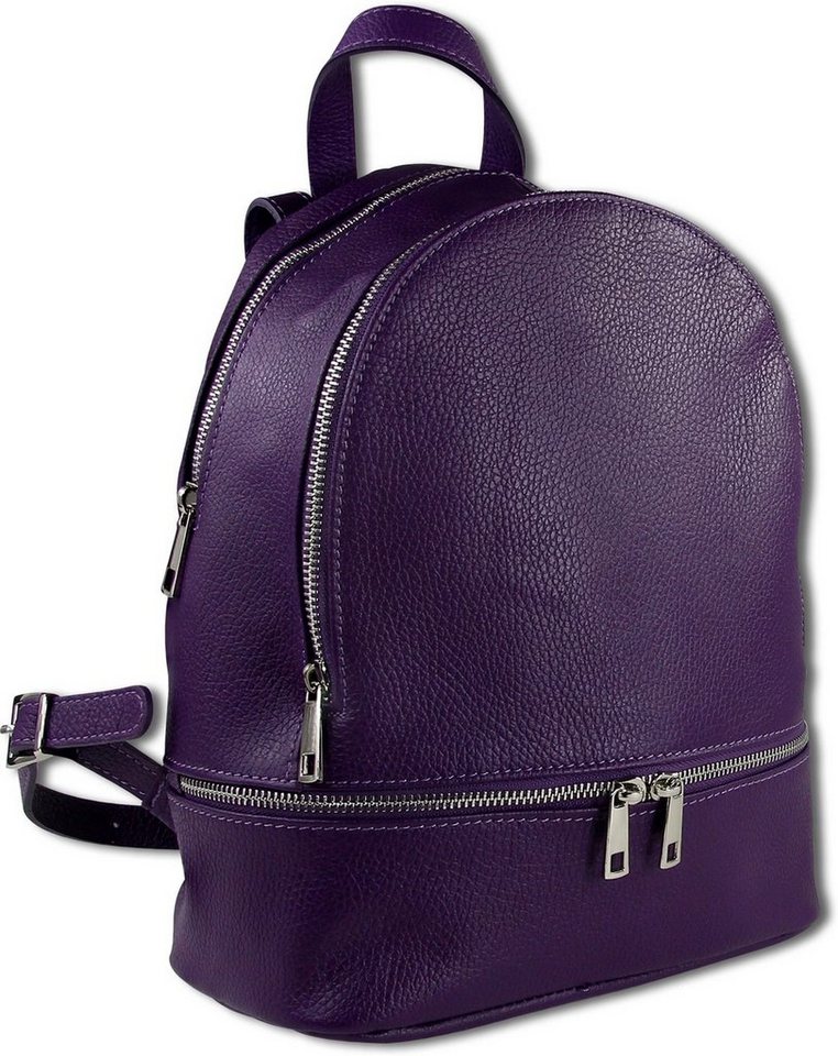 Toscanto Cityrucksack Toscanto Cityrucksack Freizeit (Cityrucksack, Cityrucksack), Damen Tasche Echtes Leder lila, Made-In Italy von Toscanto