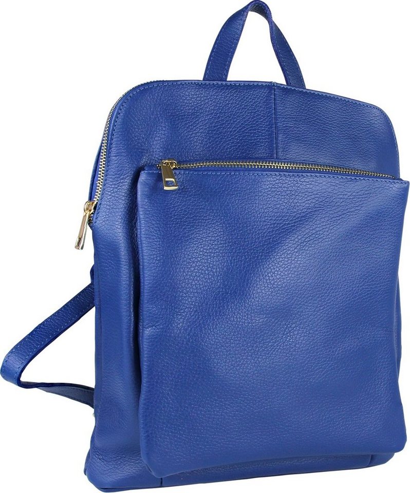 Toscanto Cityrucksack Toscanto Damen Cityrucksack Leder Tasche (Cityrucksack), Damen Cityrucksack Leder, blau, Größe ca. 30cm von Toscanto