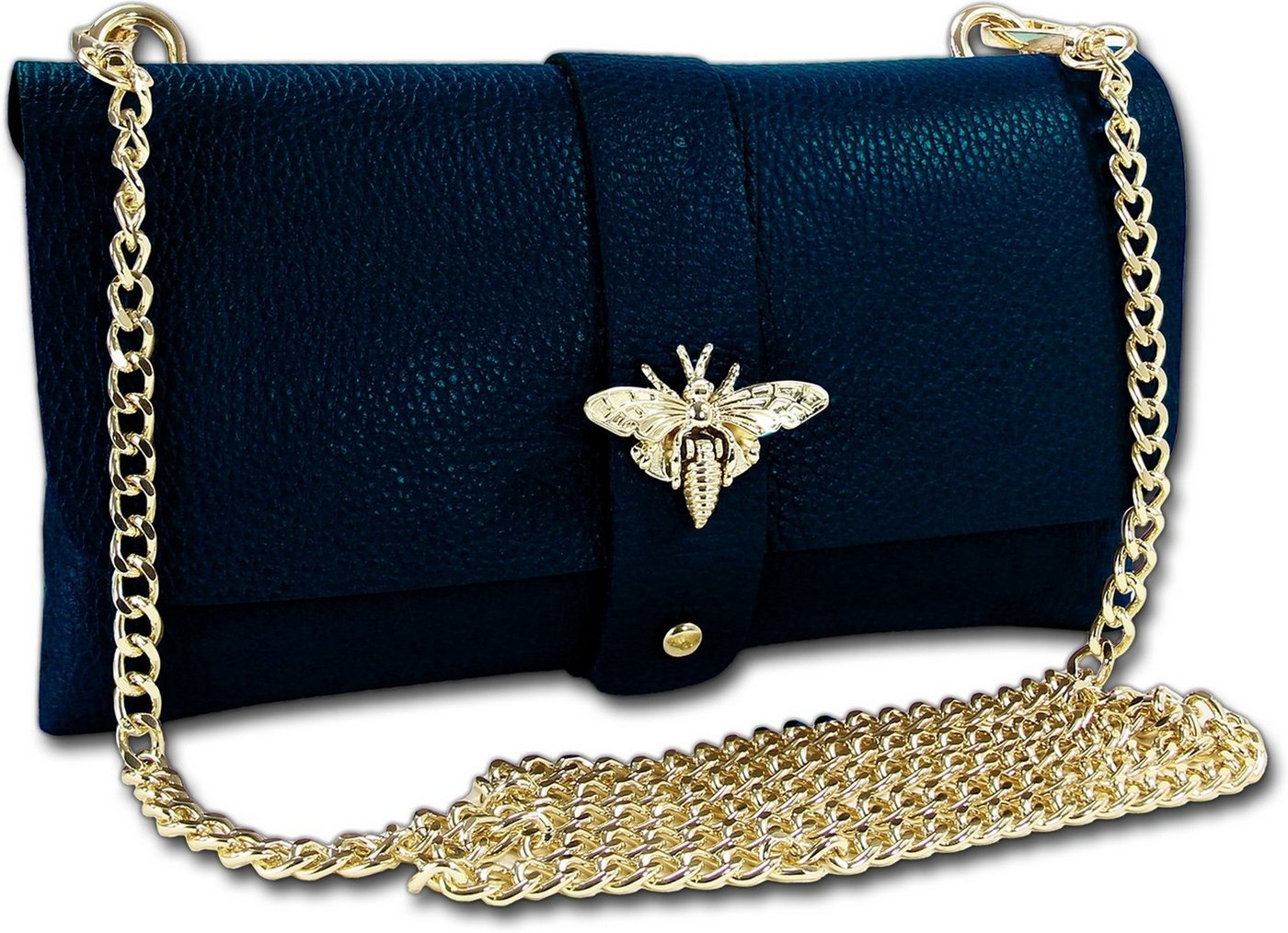 Toscanto Clutch Toscanto Damen Schultertasche Clutch (Clutch, Clutch), Damen Tasche Echtes Leder dunkelblau, Made-In Italy von Toscanto