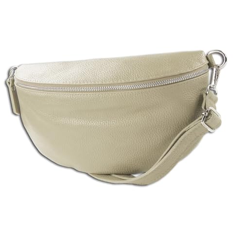 Toscanto Damen Gürteltasche Leder Tasche beige OTT825BI Leder Gürteltasche von Toscanto