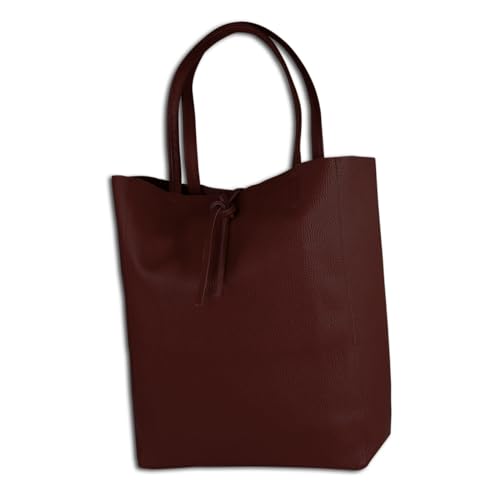 Toscanto Damen Shopper Schultertasche Leder Tasche rot Bordeaux OTT112SD Leder Schultertasche von Toscanto