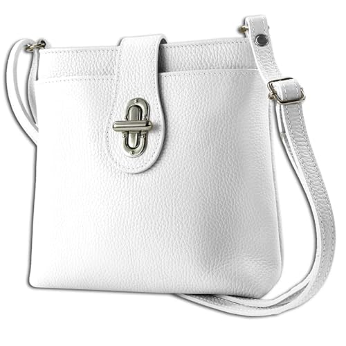 Toscanto Damen Umhängetasche Leder Tasche weiß OTT828UW Leder Umhängetasche von Toscanto