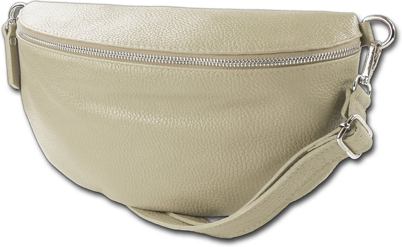 Toscanto Gürteltasche Toscanto Damen Gürteltasche Leder (Gürteltasche, Gürteltasche), Damen Tasche Echtes Leder beige, Tragegurt, Made-In Italy ca. 29cm von Toscanto
