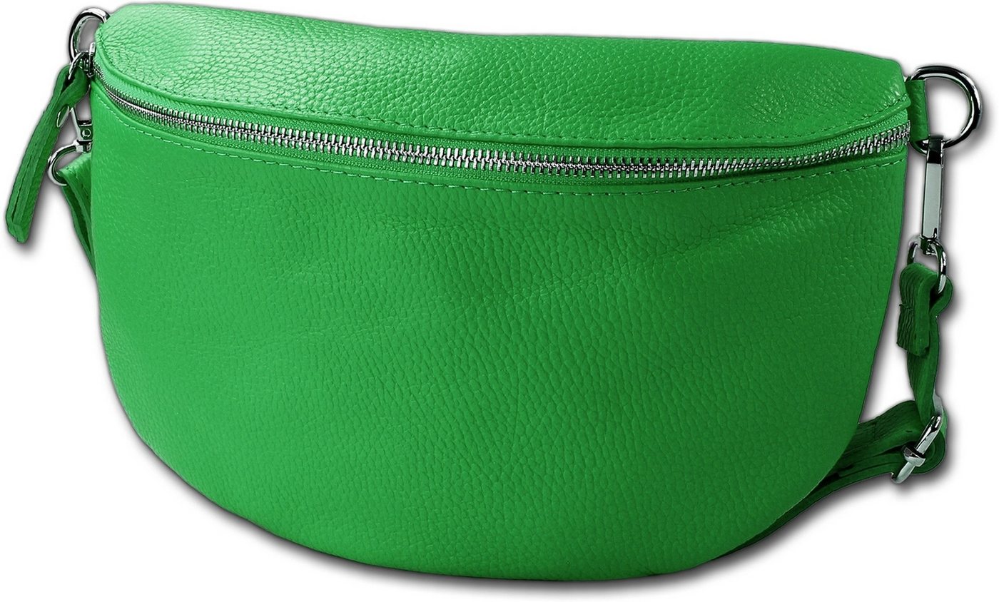 Toscanto Gürteltasche Toscanto Damen Gürteltasche Leder (Gürteltasche, Gürteltasche), Damen Tasche Echtes Leder hellgrün, Tragegurt, Made-In Italy ca. 29cm von Toscanto
