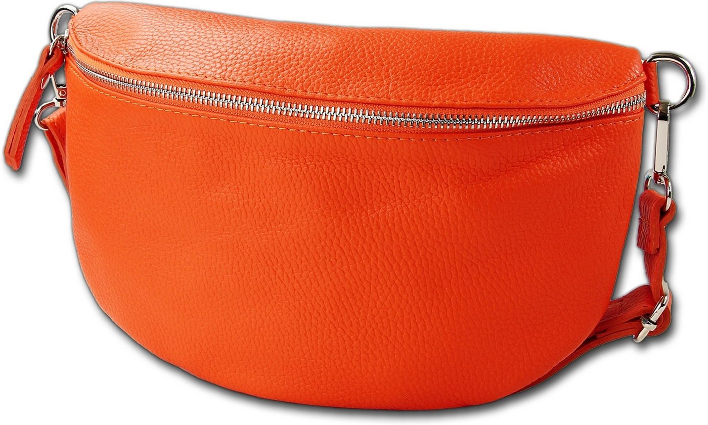 Toscanto Gürteltasche Toscanto Damen Gürteltasche Leder (Gürteltasche, Gürteltasche), Damen Tasche Echtes Leder orange, Tragegurt, Made-In Italy ca. 29cm von Toscanto