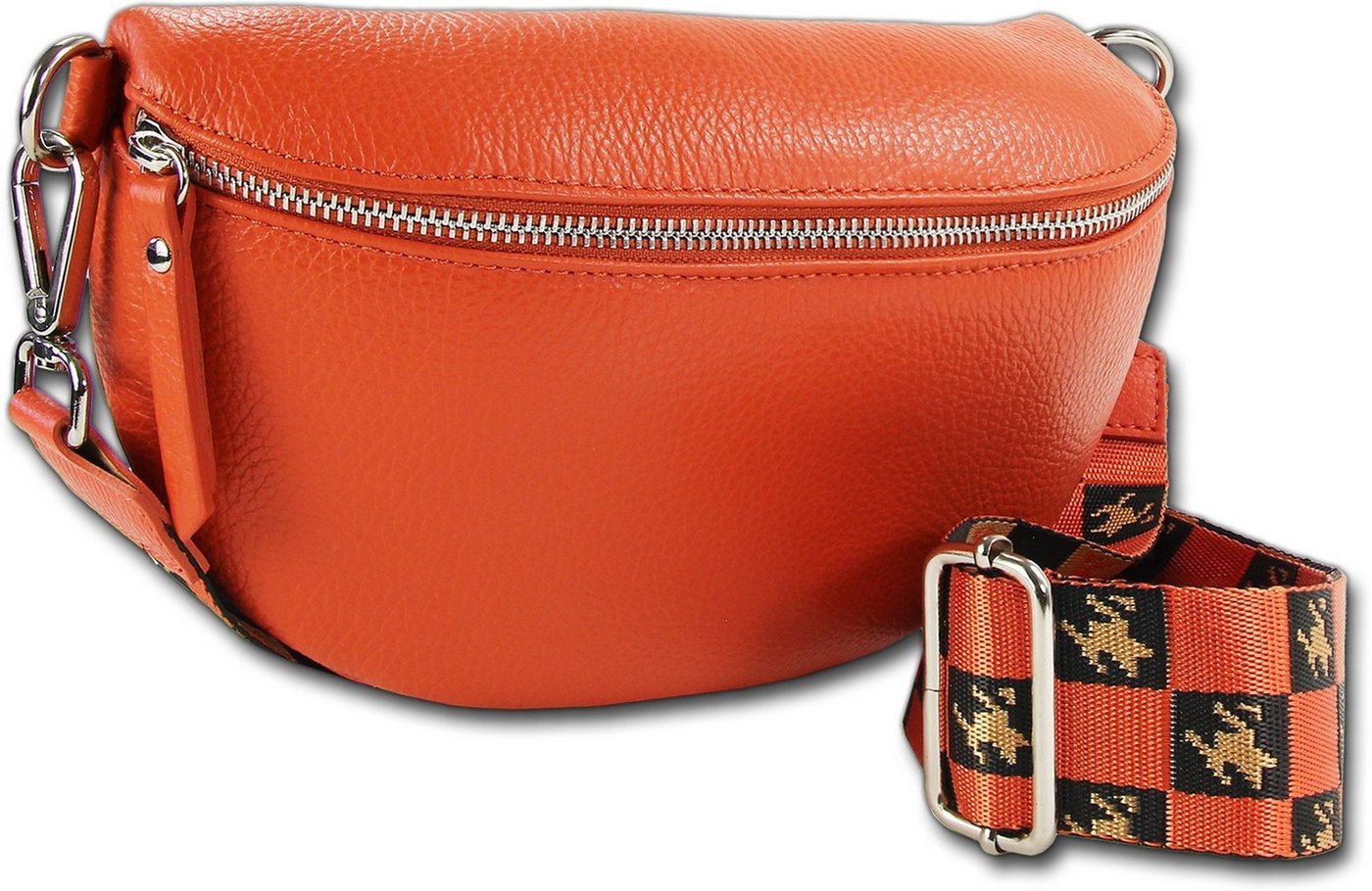 Toscanto Gürteltasche Toscanto Damen Gürteltasche Leder (Gürteltasche, Gürteltasche), Damen Tasche Echtes Leder orange, Tragegurt passend, Made-In Italy von Toscanto