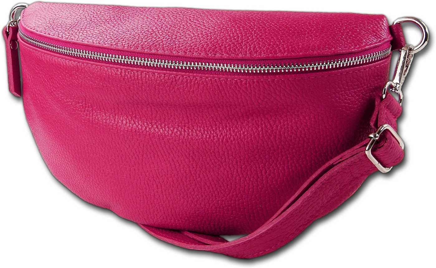 Toscanto Gürteltasche Toscanto Damen Gürteltasche Leder (Gürteltasche, Gürteltasche), Damen Tasche Echtes Leder pink, Tragegurt, Made-In Italy ca. 29cm von Toscanto
