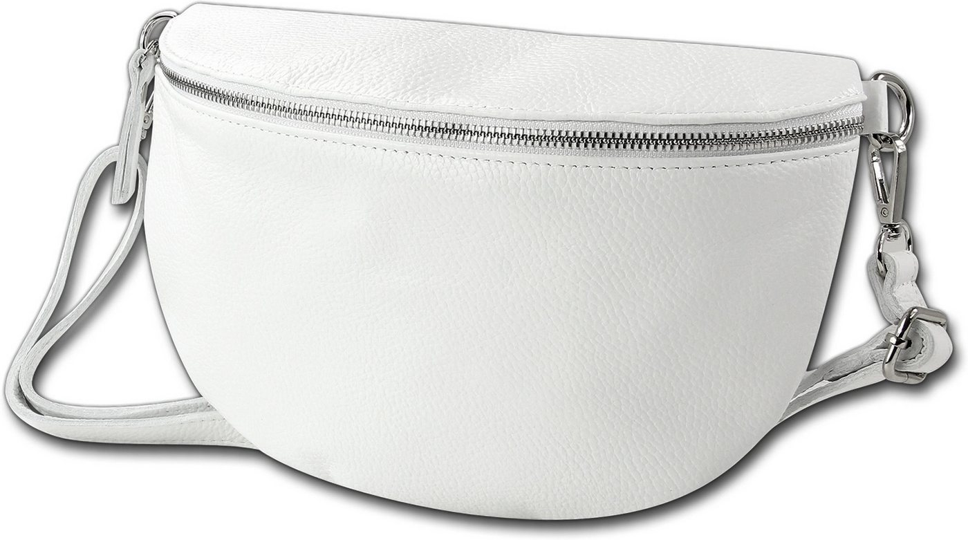 Toscanto Gürteltasche Toscanto Damen Gürteltasche Leder (Gürteltasche, Gürteltasche), Damen Tasche Echtes Leder weiß, Tragegurt, Made-In Italy ca. 29cm von Toscanto