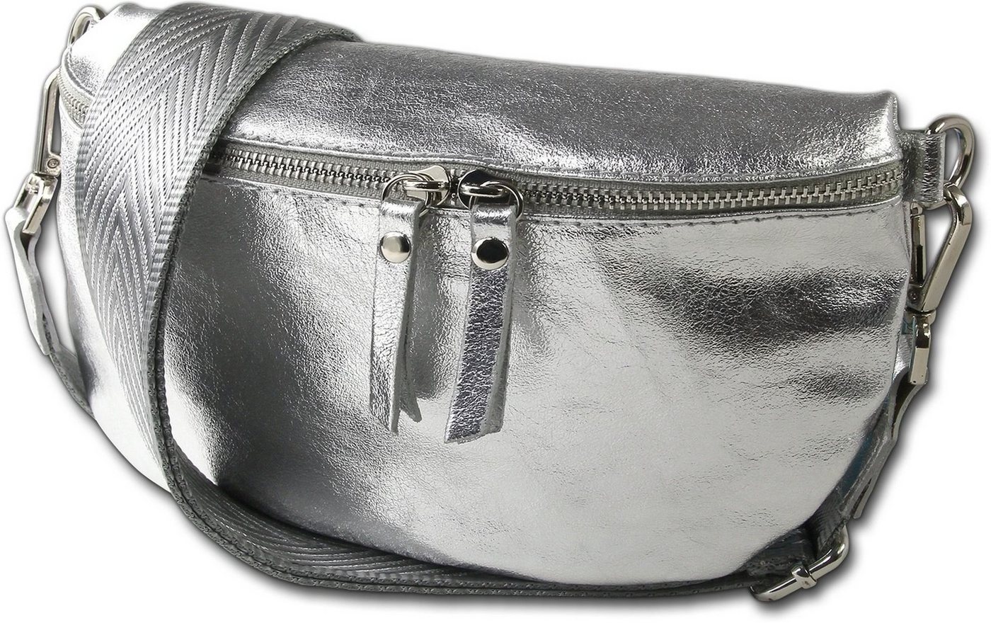 Toscanto Gürteltasche Toscanto Damen Gürteltasche Leder (Gürteltasche, Gürteltasche), Damen Tasche Echtes Leder silber, mehrfarbig, Made-In Italy von Toscanto