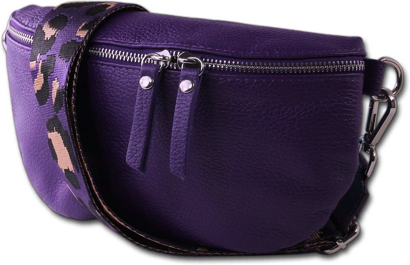 Toscanto Gürteltasche Toscanto Damen Gürteltasche Leder (Gürteltasche, Gürteltasche), Damen Tasche Leder violett, mehrfarbig, mittel 25x15x8cm von Toscanto