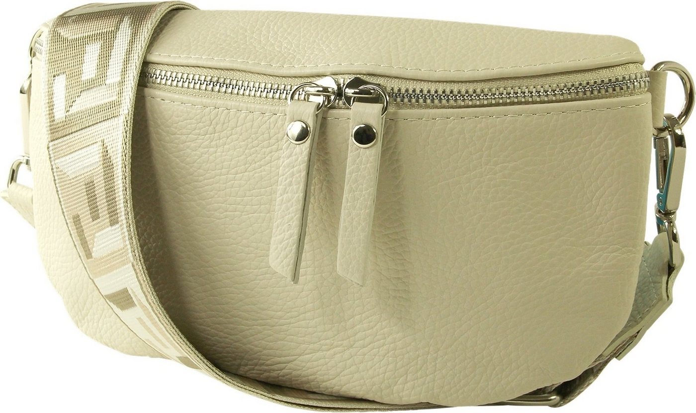 Toscanto Gürteltasche Toscanto Damen Gürteltasche Leder beige (Gürteltasche), Damen Gürteltasche Leder, beige, mehrfarbig ca. 25cm x ca. 15cm von Toscanto