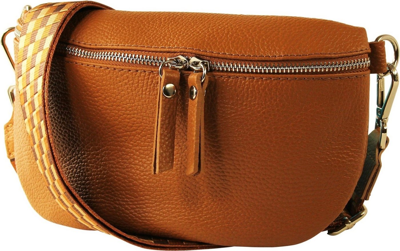 Toscanto Gürteltasche Toscanto Damen Gürteltasche Leder braun (Gürteltasche), Damen Gürteltasche Leder, braun, tan, mehrfarbig ca. 25cm x ca. 15cm von Toscanto