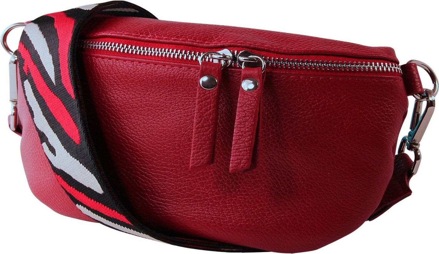 Toscanto Gürteltasche Toscanto Damen Gürteltasche Leder rot (Gürteltasche), Damen Gürteltasche Leder, rot, mehrfarbig ca. 25cm x ca. 15cm von Toscanto