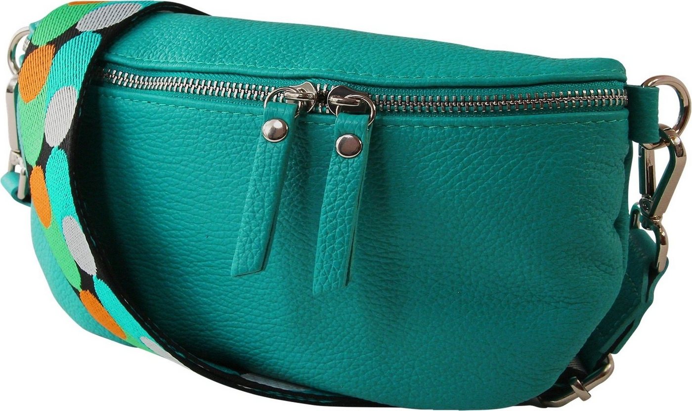 Toscanto Gürteltasche Toscanto Damen Gürteltasche Leder türkis (Gürteltasche), Damen Gürteltasche Leder, türkis, mehrfarbig ca. 25cm x ca. 15cm von Toscanto