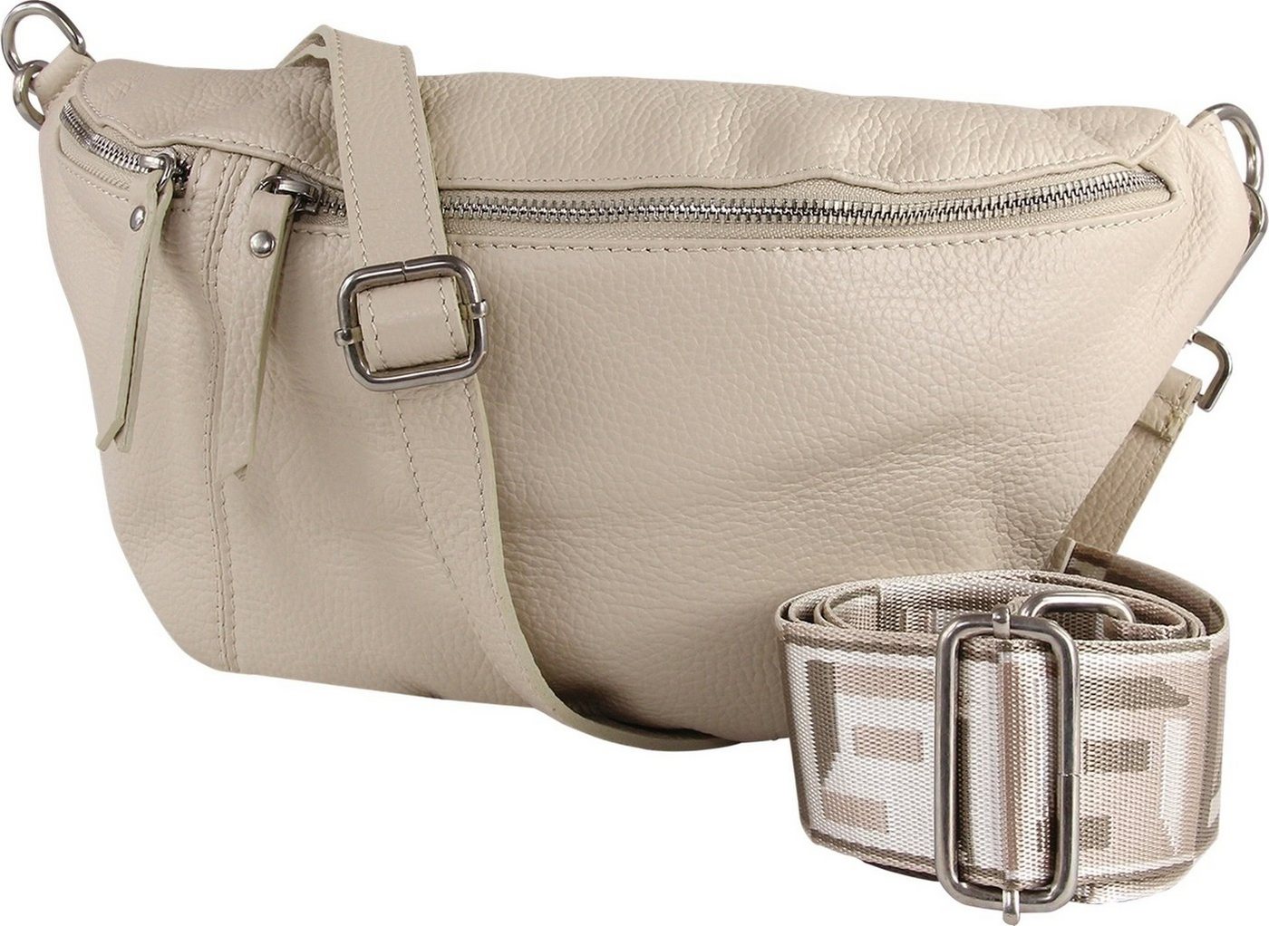 Toscanto Gürteltasche Toscanto Gürteltasche Freizeit (Gürteltasche, Gürteltasche), Damen Tasche Echtes Leder beige, Made-In Italy von Toscanto