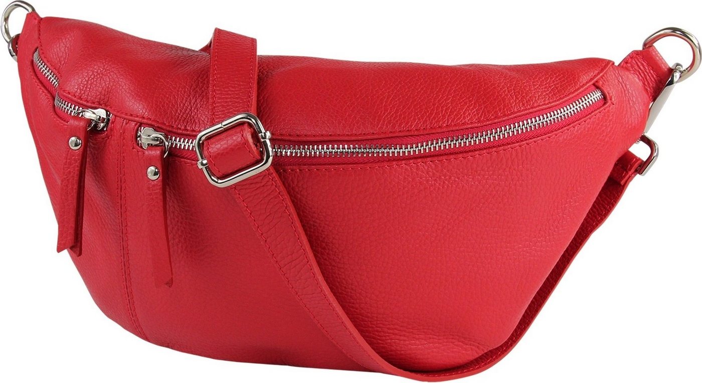 Toscanto Gürteltasche Toscanto Gürteltasche Freizeit (Gürteltasche, Gürteltasche), Damen Tasche Echtes Leder rot, Made-In Italy von Toscanto