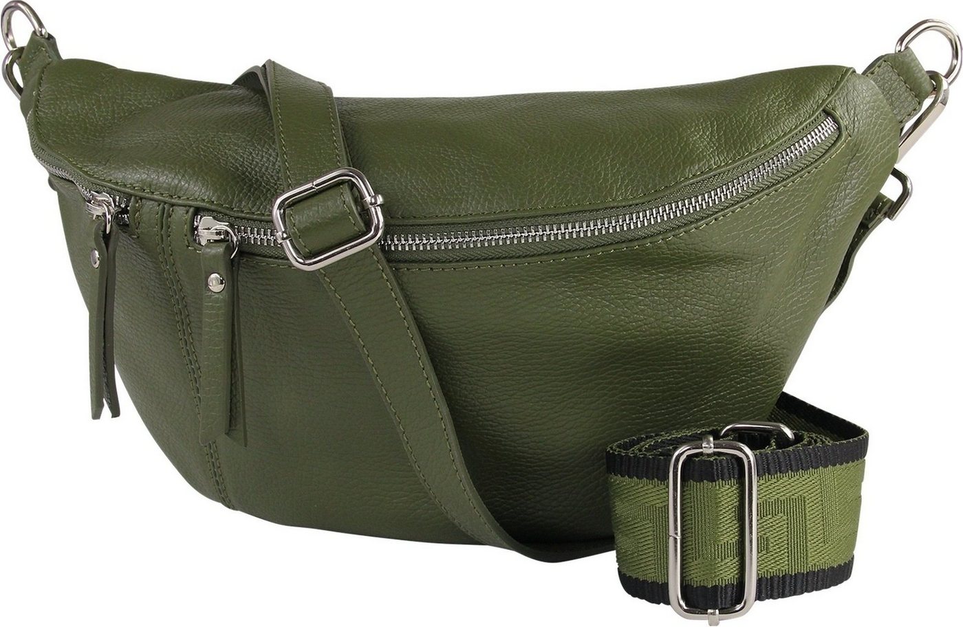 Toscanto Gürteltasche Toscanto Tasche grün Gürteltasche sehr (Gürteltasche), Damen Gürteltasche Leder, grün ca. 37cm x ca. 20cm von Toscanto