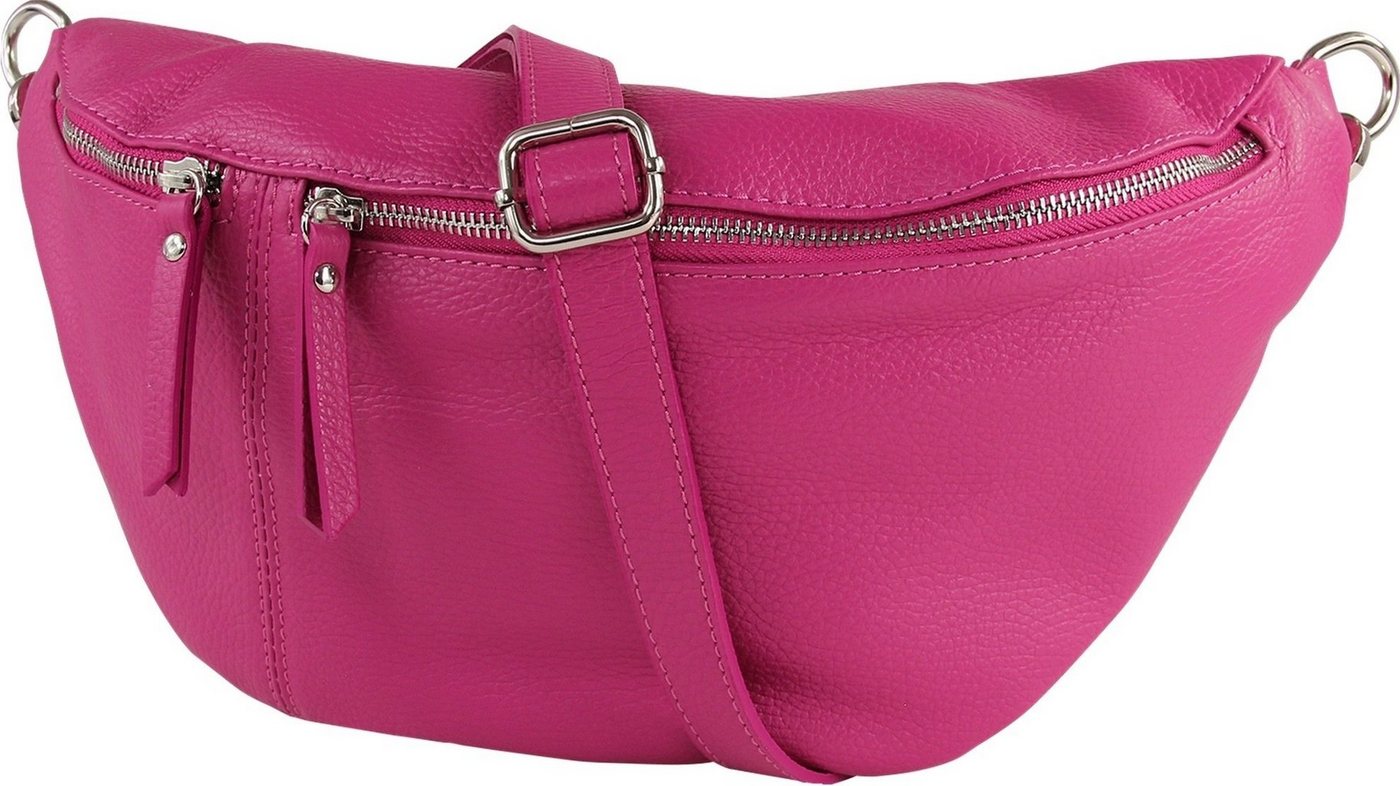 Toscanto Gürteltasche Toscanto Tasche pink, fuchsia (Gürteltasche), Damen Gürteltasche Leder, pink, fuchsia ca. 37cm x ca. 20cm von Toscanto