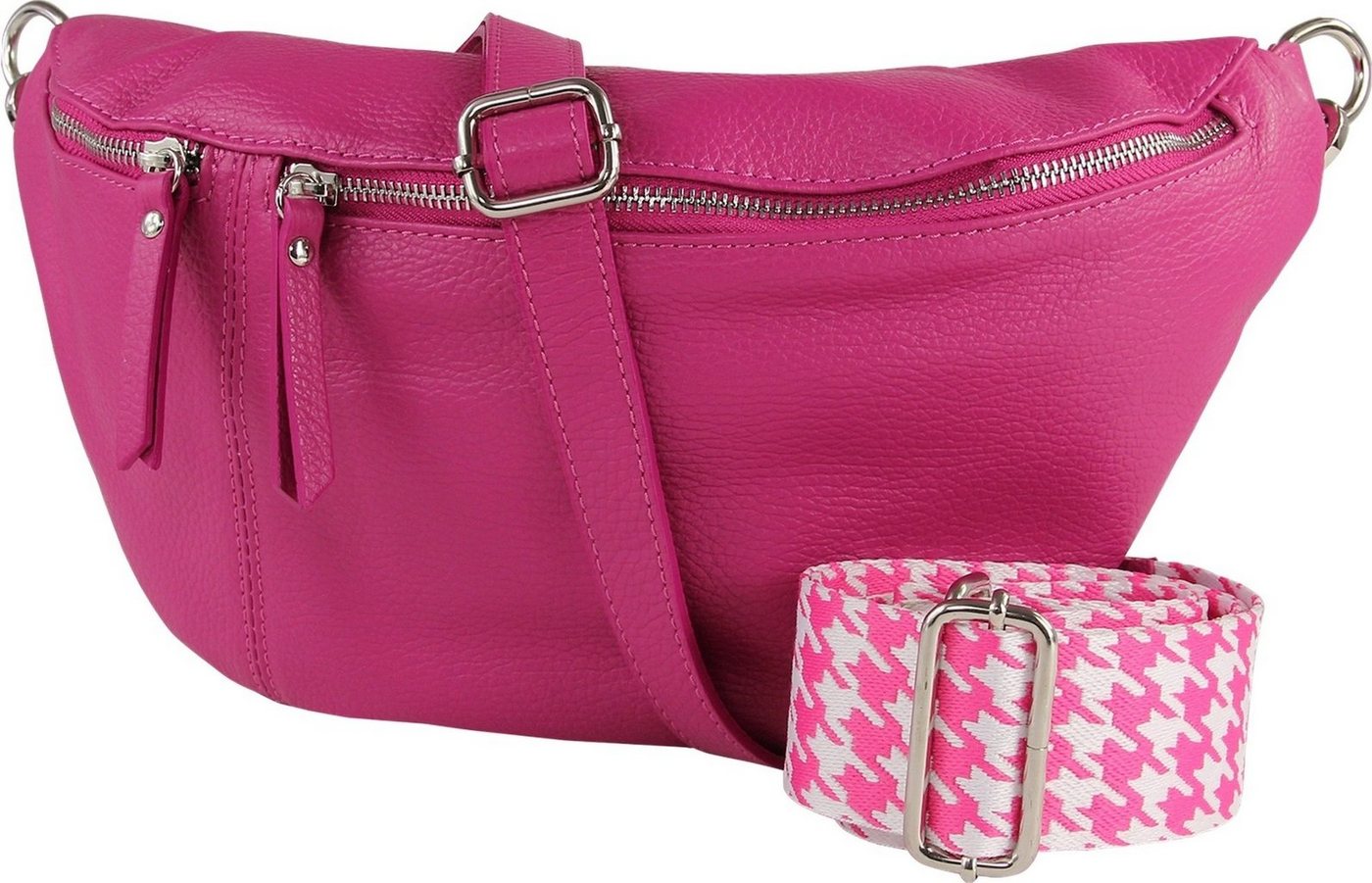 Toscanto Gürteltasche Toscanto Tasche pink Gürteltasche sehr (Gürteltasche), Damen Gürteltasche Leder, pink ca. 37cm x ca. 20cm von Toscanto